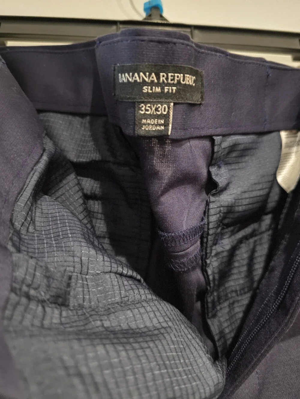 Mens Banana Republic Luxe Pant, Navy, 35x30